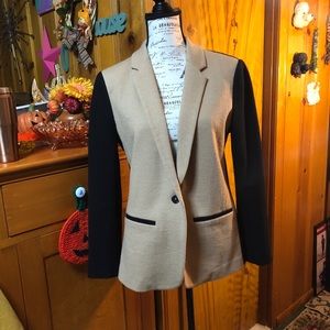 J Crew Two-Colored Blazer Black & Beige